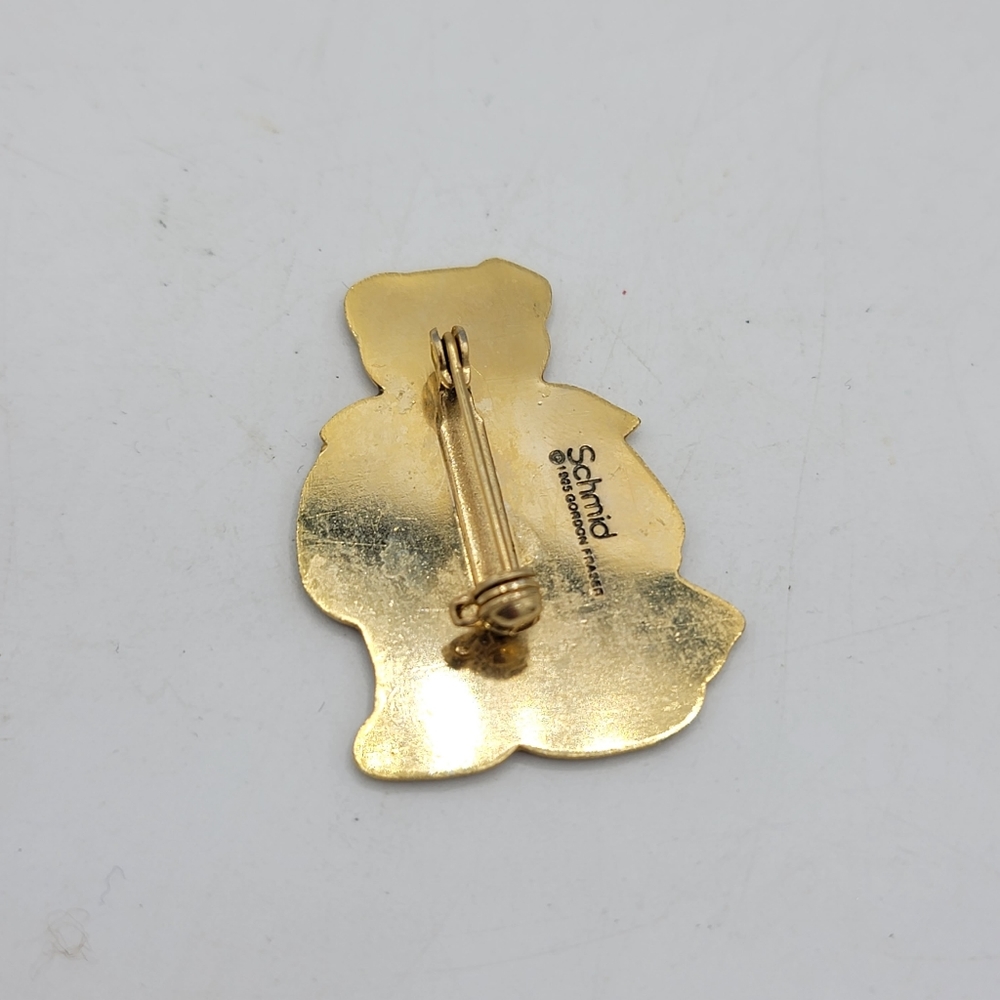 Schmid Gordon Fraser Teddy Bear Sailor Suit Sailboat Enamel Brooch Pin 80s Vtg - Picture 5 of 11